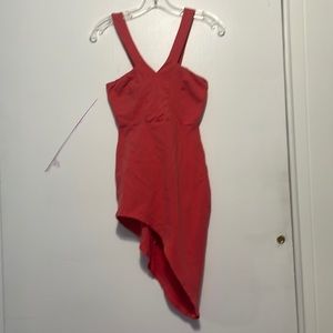 Coral asymmetrical dress